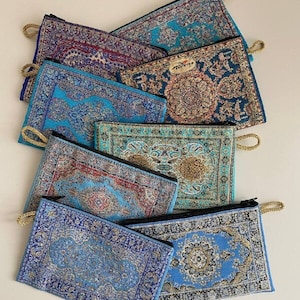Boho tas/cosmetische tas/portemonnee/Turks tapijt/oosterse portemonnee/portemonnee/kleine tas/opslag afbeelding 1