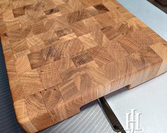 Tabla de cortar de roble de veta final hecha a mano – Tabla de cocina artesanal