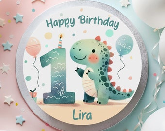 Cake Topper Fondant Birthday Sweet Dino Happy Dinosaur Dino Birthday