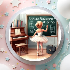 Fondant cake topper school enrollment school start school start school school ballerina 1st day of school magical school board