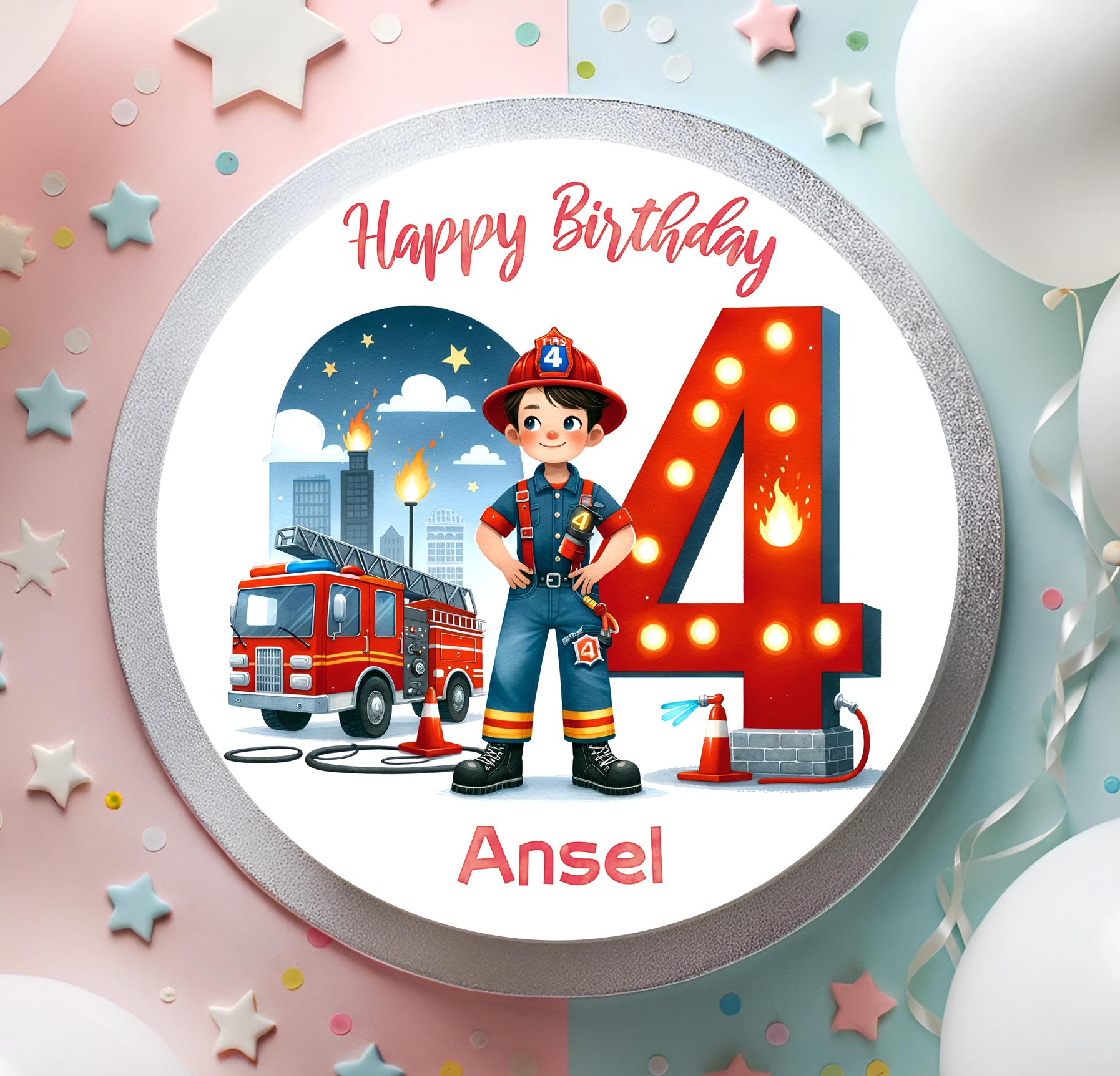20x Personalisierte Feuerwehrmann Torten-Topper – Kuchen-Flaggen Für Kindergeburtstag & Party