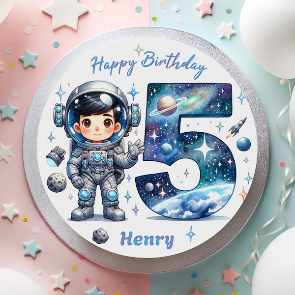 Tortenaufleger Fondant Geburtstag Astronaut Weltraum Planeten Raketen Kind Weltall Universum