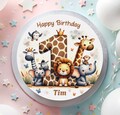 Fondant cake topper for birthdays, girls, boys, safari, baby, zebra, lion, giraffe, elephant, bird