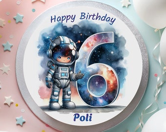 Cake Topper Fondant Birthday Astronaut Space Adventure Galaxy Space Astronaut Suit