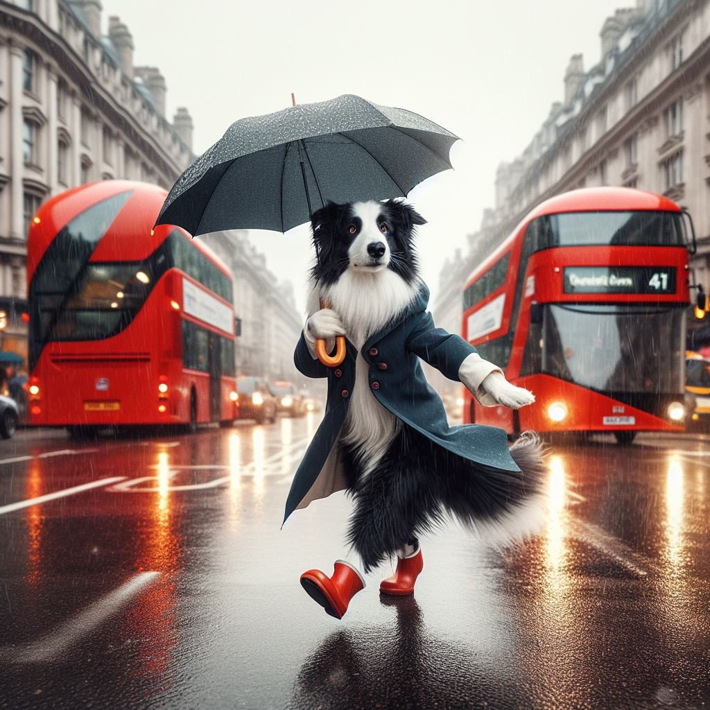 Dog holding umbrella hotsell
