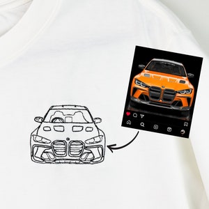 Moletom com capuz e camiseta personalizados para carro, moletom com capuz bordado personalizado para presente para entusiastas de carros, design de contorno para presente de carro, algodão premium