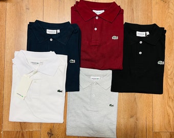 MENS LACOSTE Short Sleeve Plain collared polo Shirts