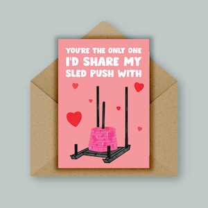 Carte d'anniversaire Hyrox Carte d'anniversaire amusante pour lui, carte de remise en forme pour couple, cadeau pour partenaire de sport, couple d'athlètes Hyrox Crossfit