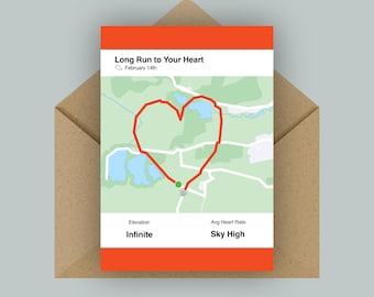 Strava Valentines / Anniversary / Birthday Card - Running Card for Athletic Partners