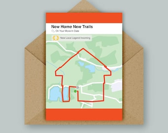Strava Runner New Home Card, Local Legend, Housewarming Gift
