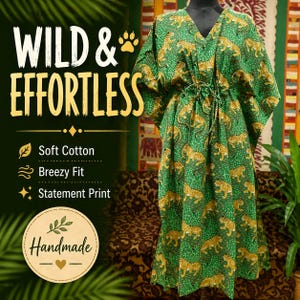 Green Leopard Kaftan - Etsy