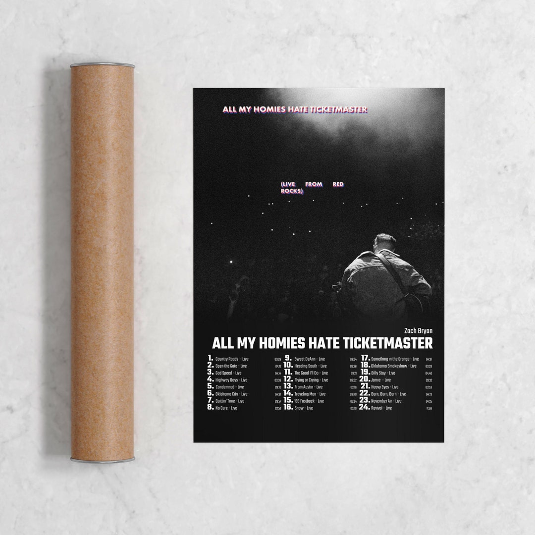 Zach Bryan All My Homies Hate Ticketmaster Album Cover Etsy Australia