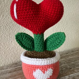 Crocheted Potted Heart Plant
