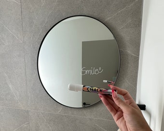 Water-Based Chalk Marker • Wet Erase • Non-Toxic - 6mm Chisel/Round Reversible Tip (White) • Liquid Chalk Markers • Fine Tip Chalk Pens