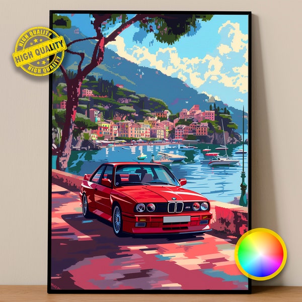 BMW Poster | M3 E30 Poster #9013.0 | BMW Wall Decor | Bmw Art | Bmw Illustration | Car Poster Print | Car Wall Decor