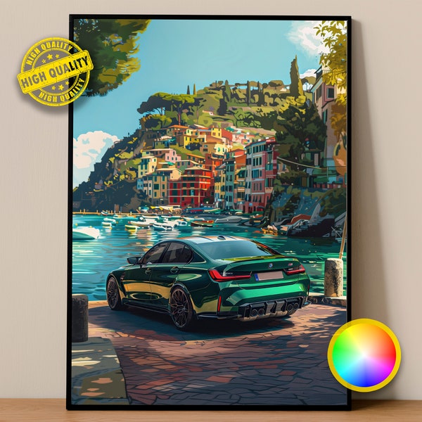 BMW Poster | M3 Competition G80 Poster #9013.2 | BMW Wall Decor | Bmw Art | Bmw Illustration | Car Poster Print | Car Wall Decor