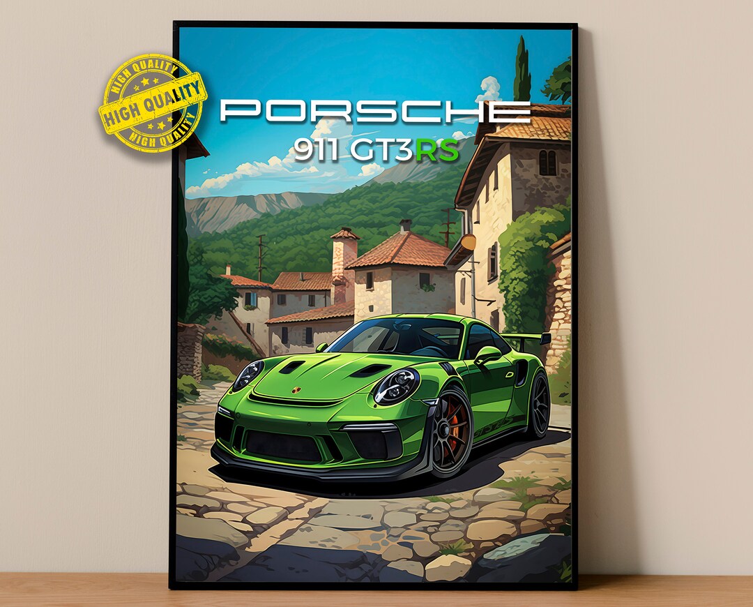 Porsche Poster 911 GT3 RS Poster 1091.0 Porsche Wall Decor Porsche Art