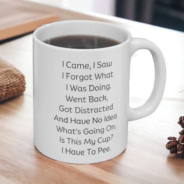 I Came I Saw I Forgot What I Was Doing Coffee Mug, Senior Citizen Mug, Old People Mug, Sarcastic Coffee Mug, Work Mug, Funny Mug