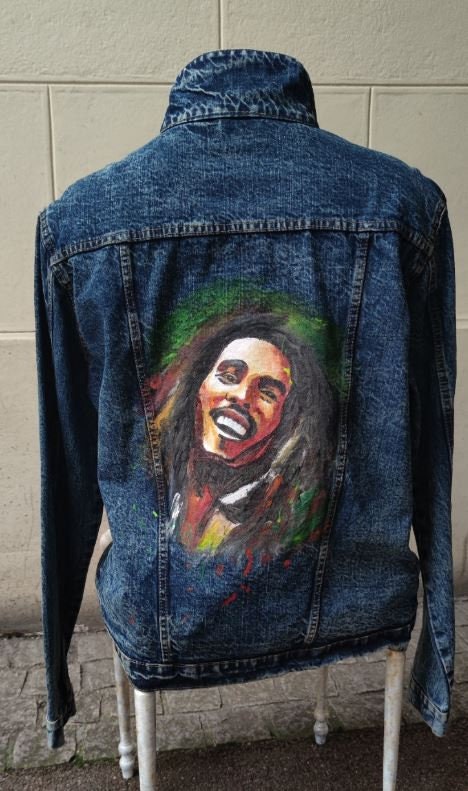 Bob Marley Jean Jacket - Etsy Bob Marley Jean Jacket - Etsy