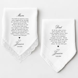 Lenço de casamento personalizado, presente para mãe da noiva, presente para pai da noiva, lenço de casamento, lenço personalizado, presente da noiva
