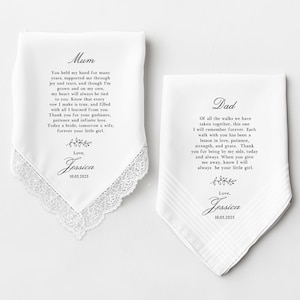Lenço de casamento personalizado, presente para mãe da noiva, presente para pai da noiva, lenço de casamento, lenço personalizado, presente da noiva