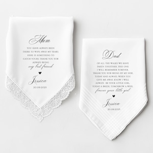 Lenço de casamento personalizado, presente para mãe da noiva, presente para pai da noiva, lenço de casamento, lenço personalizado, presente da noiva