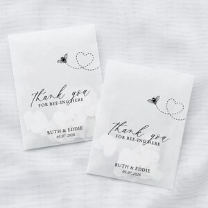 Bomboniere personalizzate in carta con semi, bomboniere, sacchetti per bomboniere, bomboniera con semi, Let Love Grow, semi di fiori di campo