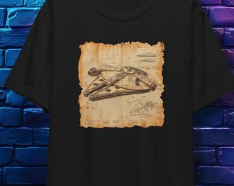 Star Wars Millennium Falcon Technical Drawing Art-T-shirt
