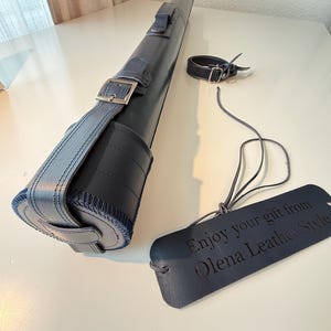 Leather Tube 8cm. Deep Blue Case. Architect Project Holder. Blueprint Tube. Handmade. Durable. One of a Kind.