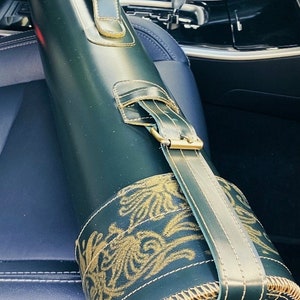 Leather Tube 11cm. Green Document Case. Embossed Art Holder. Blueprint Tube. Handmade. Architect Gift. Collector Edition.