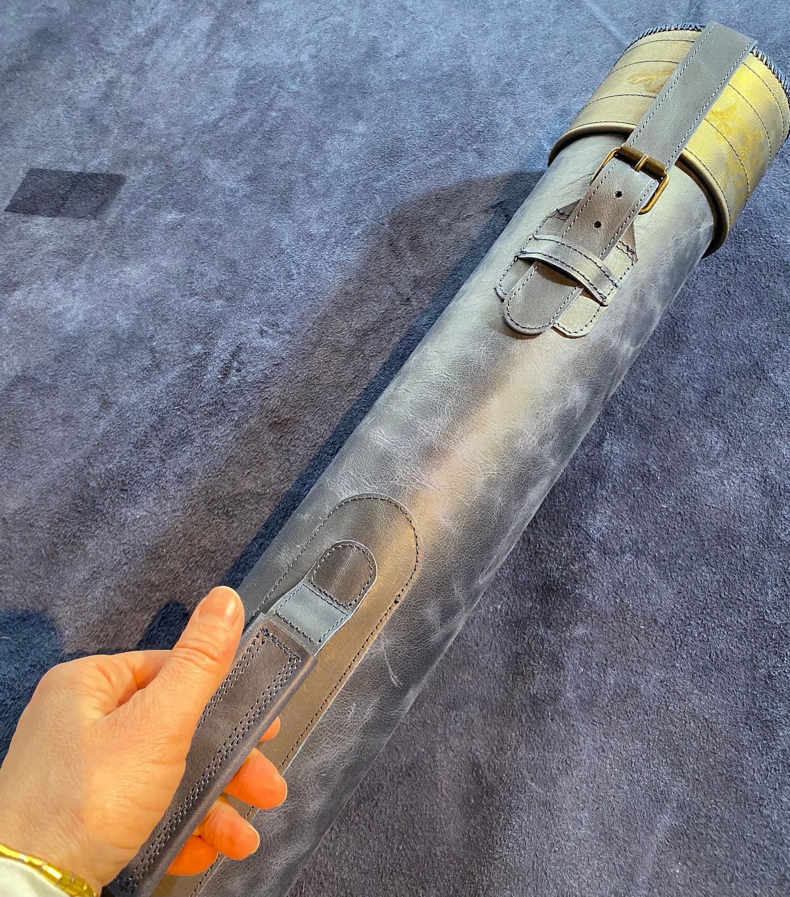 Leather Tube∅9 Cm.leather Map Case.bag for Architects.vintage Tube Case ...