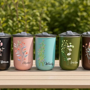 Personalisierte Edelstahlbecher, kundenspezifische Thermobecher, Brautjungferngeschenke, kundenspezifischer Weinbecher mit Deckel, Kaffeetasse für sie