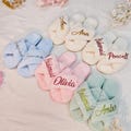 Custom Bride Slippers, Fluffy Bridesmaid Slippers, Personalized Fluffy Slippers, Bridesmaid Gift, Bridal Party Gift product logo