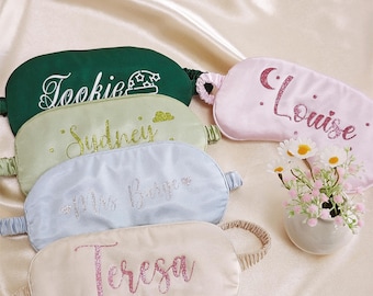 Antifaz personalizado, recuerdo de boda personalizado, antifaz para dormir, antifaz de satén sedoso, regalo para dama de honor, regalo para despedida de soltera