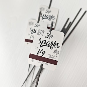 Let Love Sparkle / Etichette personalizzate per scintille per matrimonio / feste di fidanzamento / anniversario / carta kraft 5 x 7 cm