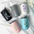 Personalized Stainless Steel Tumblers, Custom Insulated Travel Mugs, Birth Flower Tumbler, Unique Customizable Gifts for Any Occasion