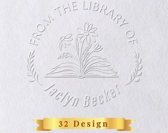 Personalized Book Embosser,From the Library of Stamp,Ex Libris Book Lover Gift,Custom From the Library of Book Stamp