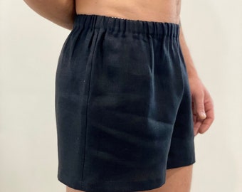 Shorts en lin pour homme, Sous-vêtements écologiques, Shorts de nuit, Shorts de sport, Shorts légers, Caleçons, Shorts d'été en lin, Body pour hommes