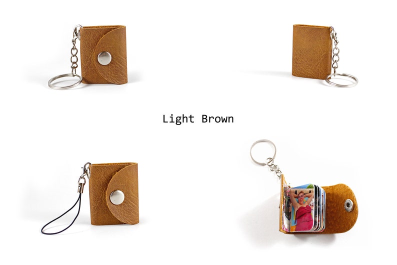 Mini Photo Album Keychain Mini Photo Keychain Leather Valentines Gift
