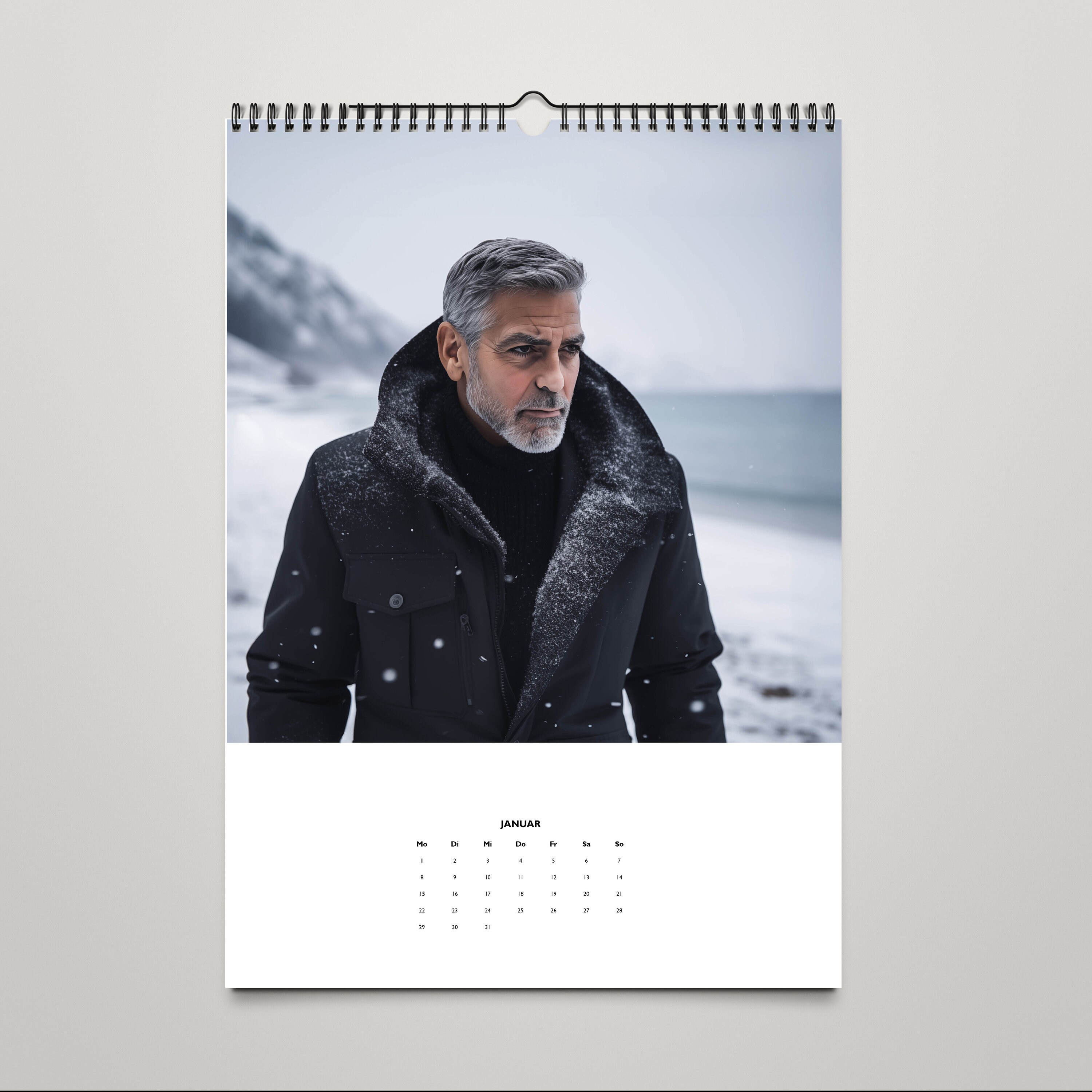 Clooney Calendar 2024 Art Calendar Etsy