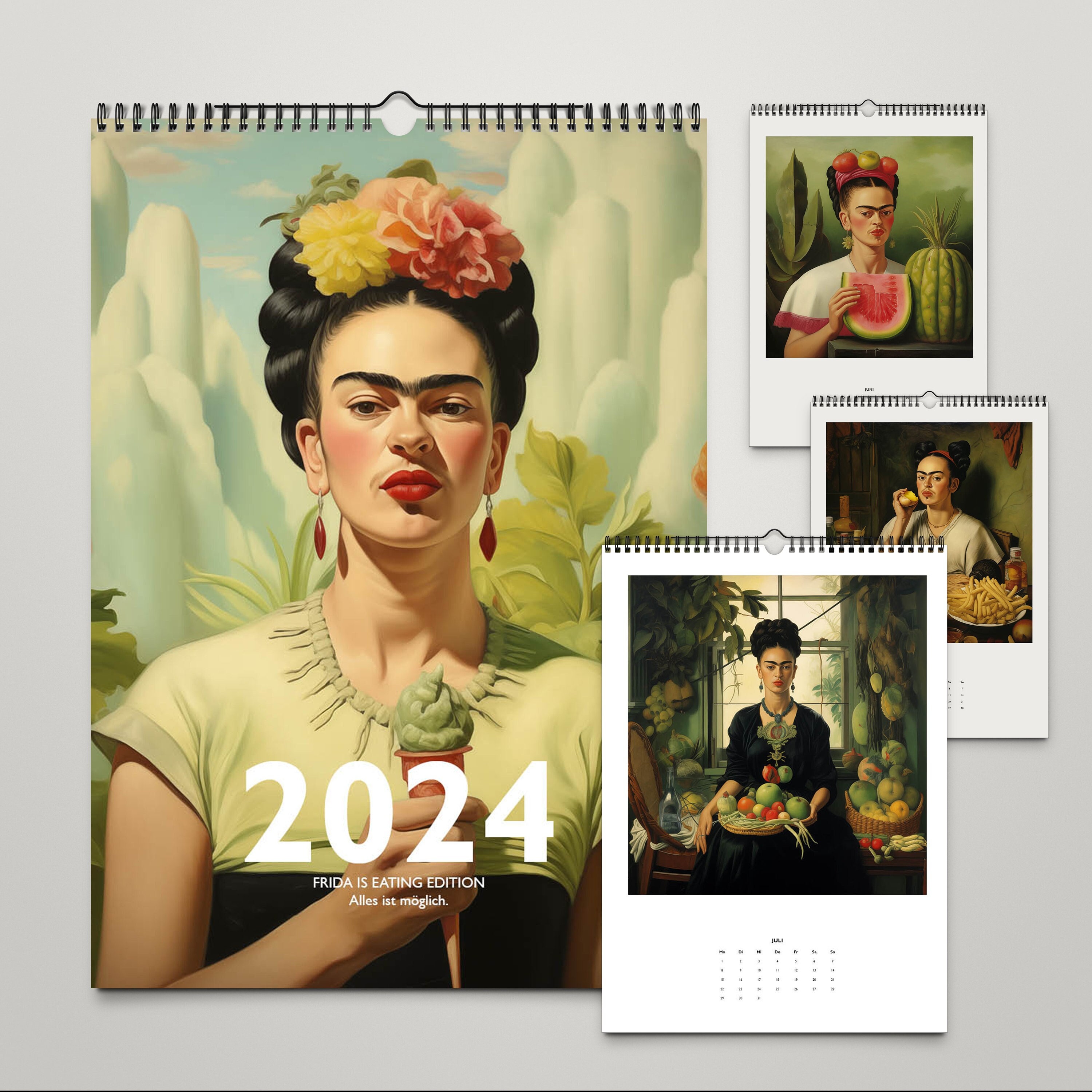 Frida Kahlo Calendar 2024 Art Calendar Kitchen Calendar FRIDA IS EATING