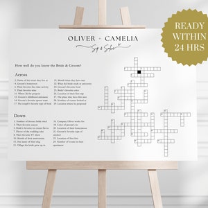 Custom Wedding Crossword Puzzle: Sip & Solve Game (Digital PDF)