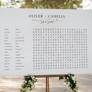 Custom Word Search Wedding Template,Personalized Puzzle,Sip and Solve wedding game Word Search Bridal shower Giant Word Search welcome sign