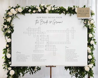 Custom Wedding Crossword Puzzle Template: Sip and Solve Game (Digital Download)