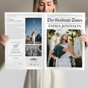 Graduation Newspaper Template: Editable Grad Party Keepsake (Digital Download)