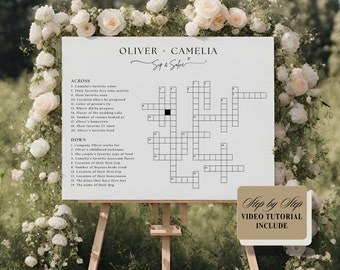Custom Wedding Crossword Puzzle Template: Sip and Solve Game (Digital Download)