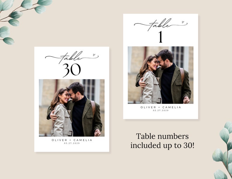 Photo Table Numbers Wedding, Editable Wedding Table Numbers with photo, Reception Table Numbers ,5x7, 4x6, Table number Wedding Sign Photo.