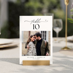 Photo Table Numbers Wedding, Editable Wedding Table Numbers with photo, Reception Table Numbers ,5x7, 4x6, Table number Wedding Sign Photo.