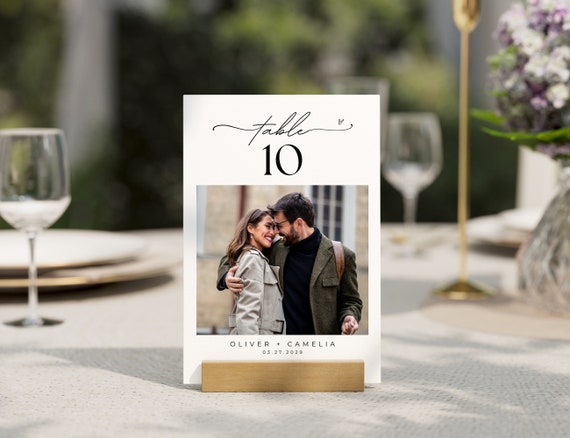 Editable Photo Wedding Table Numbers: 5x7 or 4x6 (Digital Download)