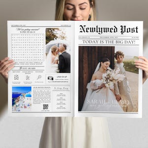 Wedding Newspaper Template: Editable Canva Itinerary (Digital Download)